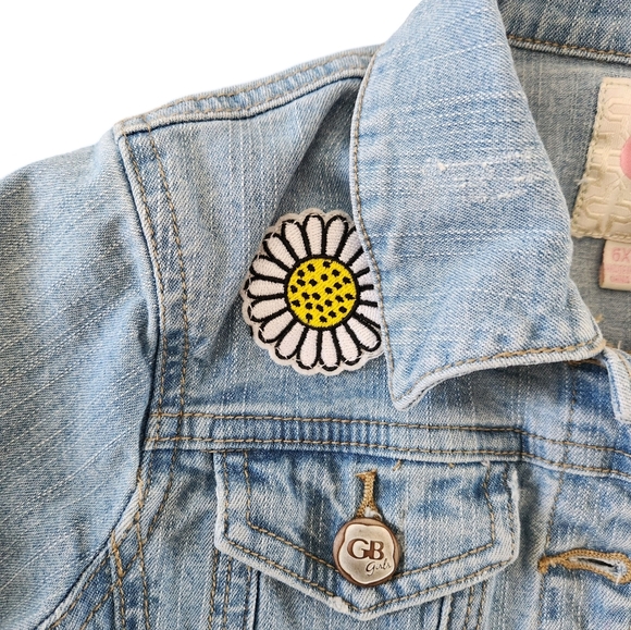 GB Girls Patch Light-Wash Jean Jacket / Size 6X - Picture 3 of 15